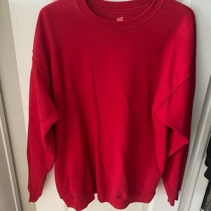 Red Oversized Crewneck